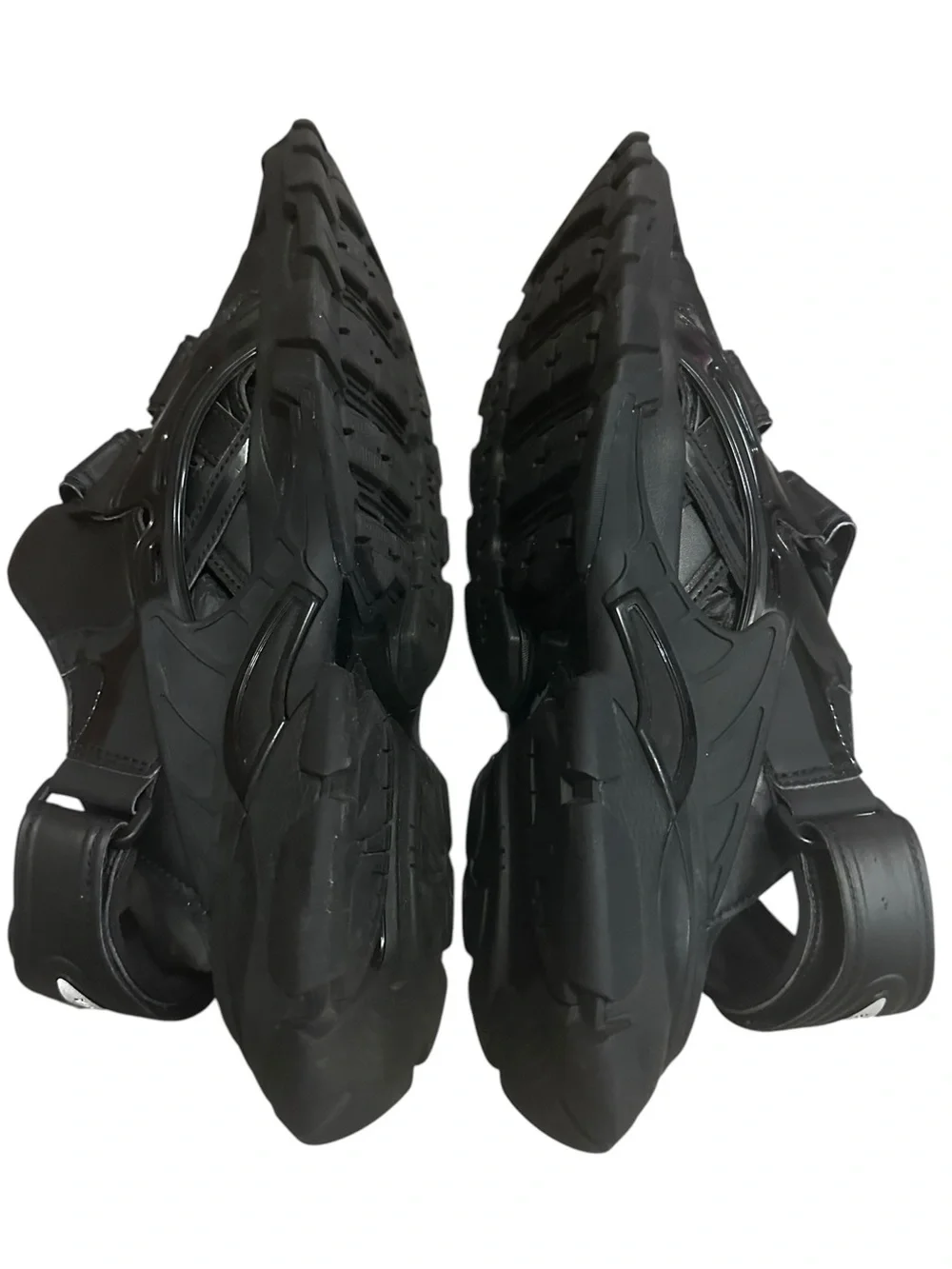 Balenciaga Black Men's Sporty Leather Strap Sandals size 43
